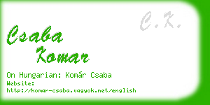 csaba komar business card